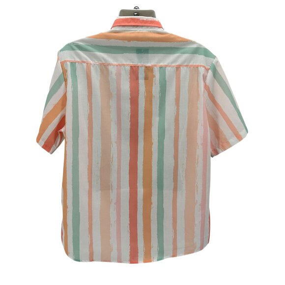 NEW Vatpave Mens XL Shirt Multicolor Stripe Button Relaxed Fit Hawaiian Retro - Picture 4 of 6